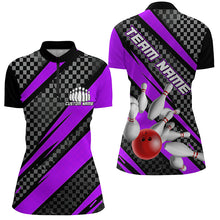Load image into Gallery viewer, Splatter Pins Custom Bowling Team Shirts For Women, Bowling Tournament Shirt | Purple IPHW6473