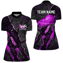 Load image into Gallery viewer, Purple Flame Bowling Ball Customize Bowling Team Shirts, Bowling Tournament Outfits IPHW6481