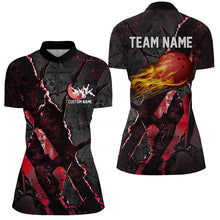 Load image into Gallery viewer, Red Flame Bowling Ball Customize Bowling Team Shirts, Bowling Tournament Outfits IPHW6482