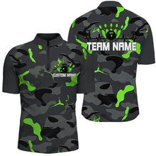 Load image into Gallery viewer, Green Camo Bowling Pulse Heartbeat Custom Team Shirts For Men And Women, Camouflage Bowler Outfit IPHW6487