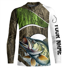 Load image into Gallery viewer, Personalized Walleye Fishing Camo Long Sleeve Fishing Shirts, Walleye Fishing Jerseys IPHW7199