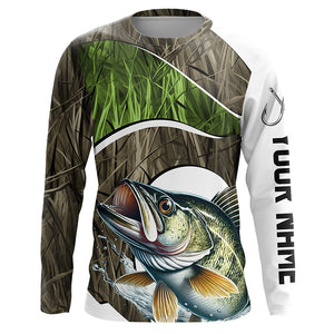 Personalized Walleye Fishing Camo Long Sleeve Fishing Shirts, Walleye Fishing Jerseys IPHW7199