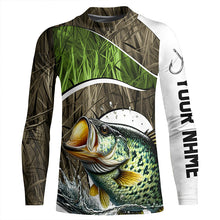 Load image into Gallery viewer, Personalized Crappie Fishing Camo Long Sleeve Fishing Shirts, Crappie Fishing Jerseys IPHW7200