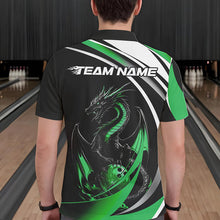 Load image into Gallery viewer, Custom Black And Green Dragon Bowling Jerseys, Dragon Bowling Team Polo Shirts For Men IPHW8652