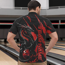 Load image into Gallery viewer, Custom Black And Red Dragon Bowling Team Quarter-Zip Shirts For Men, Dragon Bowling Jerseys IPHW8924