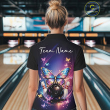 Load image into Gallery viewer, Custom Colorful Butterfly Bowling Women Polo Shirt, Bowling Tournament Team Shirt IPHW11031