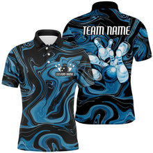 Load image into Gallery viewer, Blue Camo Custom Bowling Team Shirts For Men And Women, Bowling Tournament Jerseys IPHW6489