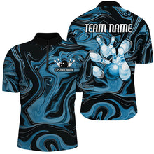 Load image into Gallery viewer, Blue Camo Custom Bowling Team Shirts For Men And Women, Bowling Tournament Jerseys IPHW6489