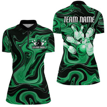 Load image into Gallery viewer, Green Camo Custom Bowling Team Shirts For Women, Bowling Tournament Jerseys IPHW6490