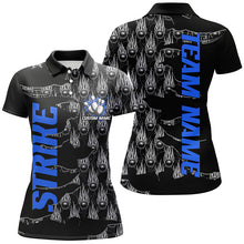 Load image into Gallery viewer, Customize Name Strike Bowling Shirts For Women, Flame Bowling Balls Bowler Outfits | Blue IPHW6502
