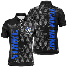 Load image into Gallery viewer, Customize Name Strike Bowling Shirts For Men And Women, Flame Bowling Balls Bowler Outfits | Blue IPHW6502