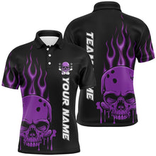 Load image into Gallery viewer, Personalized Skull Bowling Shirt For Men, Women And Kids, Custom Team'S Name Flame Bowler Jerseys IPHW5916