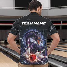 Load image into Gallery viewer, Custom Thunder Lightning Dragon Bowling Quarter-Zip Shirts For Men, Dragon Bowling League Shirt IPHW8677