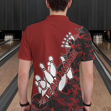 Load image into Gallery viewer, Custom Red Camo Strike Bowling Polo Shirts For Men, Strike Team Bowling League Shirt Shirt IPHW8443