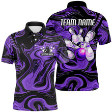 Load image into Gallery viewer, Purple Bowling Ball And Pins Custom Bowling Team Shirts For Men And Women, Unisex Bowlers Outfit IPHW6173