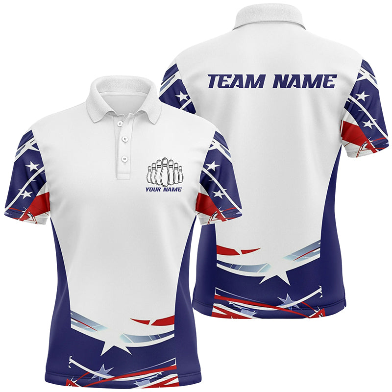 Personalized Patriotic Bowling Shirts For Men And Women, Ameircan Flag Bowling Team Jersey Styles IPHW6671
