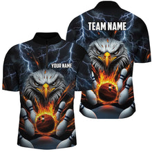 Load image into Gallery viewer, Thunder Lightning Storm Custom Flame Eagle Bowling Shirts For Men, Fire Bowling Jerseys IPHW7580