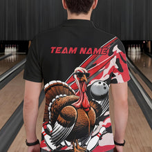 Load image into Gallery viewer, Custom Red Camo Funny Turkey Bowling Team Shirt For Men, Turkey Bowling Jerseys IPHW10550