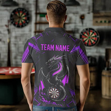Load image into Gallery viewer, Custom Black And Purple Dragon Dart Polo Shirts For Men, Dart Jerseys Dart Tournament Shirt IPHW8708