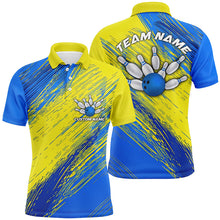 Load image into Gallery viewer, Yellow And Blue Unisex Bowling Shirts For Team, Custom Name Bowling Tournament Jerseys For Bowler IPHW6190