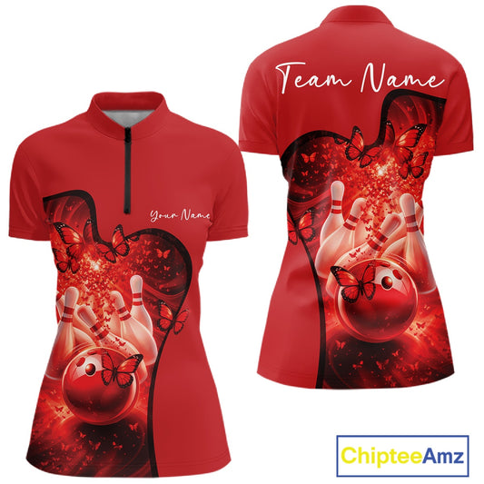 Red sports jersey with butterfly design on a white background, featuring 'Team Name' and 'Your Name' text.
