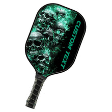 Load image into Gallery viewer, Green Flame Custom Skull Pickleball Paddle For Team, Halloween Pickleball Gifts For Men And Women IPHW7248