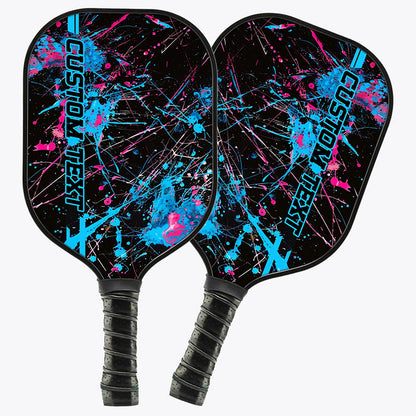 Blue And Pink Paint Splatter 3D Printed Custom Pickleball Paddles, Pickleball Gifts For Men And Women IPHW7220
