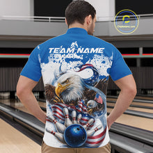 Load image into Gallery viewer, Custom Patriotic US Flag Eagle Bowling Men Shirt, USA Bowling Team League Shirt IPHW10164