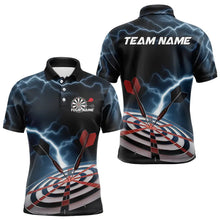 Load image into Gallery viewer, Blue Thunder Lightning Dartboard Custom Dart Polo Shirts For Men, Dart Team League Shirt IPHW8485
