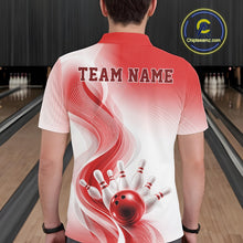 Load image into Gallery viewer, Custom Red Bowling Jerseys For Men, Bowling Team Tournament Polo Shirt Bowler Outfit IPHW11367