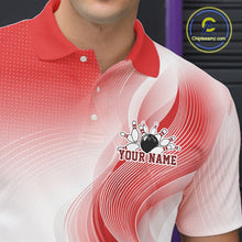Load image into Gallery viewer, Custom Red Bowling Jerseys For Men, Bowling Team Tournament Polo Shirt Bowler Outfit IPHW11367