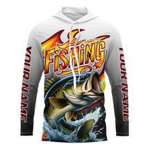Load image into Gallery viewer, Custom Largemouth Bass Flame Fishing Shirts, Bass Long Sleeve Fishing Jerseys Fishing Gifts IPHW6688
