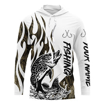 Load image into Gallery viewer, Pike Fishing Camo Tattoo Custom Long Sleeve Fishing Shirts, Pike Tournament Fishing Shirt IPHW6541