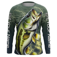 Load image into Gallery viewer, Personalized Bass Fishing Jerseys, Largemouth Bass Long Sleeve Tournament Fishing Shirts IPHW4724