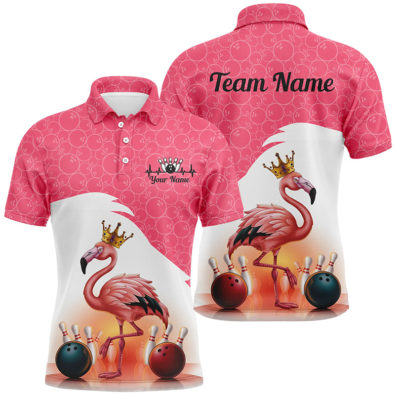Flamingo Pink Bowling Ball Pattern Custom Team Shirts For Men And Women, Bowlers Jerseys IPHW6694