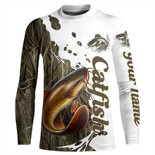 Load image into Gallery viewer, Grass Lake Camo Custom Catfish Fishing Long Sleeve Shirts, Catfish Tournament Fishing Shirt IPHW7029