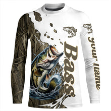 Load image into Gallery viewer, Grass Lake Camo Custom Bass Fishing Long Sleeve Shirts, Bass Tournament Fishing Shirt IPHW7030