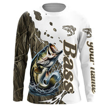 Load image into Gallery viewer, Grass Lake Camo Custom Bass Fishing Long Sleeve Shirts, Bass Tournament Fishing Shirt IPHW7030