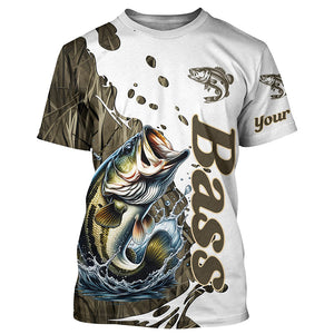 Grass Lake Camo Custom Bass Fishing Long Sleeve Shirts, Bass Tournament Fishing Shirt IPHW7030