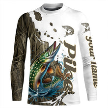 Load image into Gallery viewer, Grass Lake Camo Custom Pike Fishing Long Sleeve Shirts, Pike Tournament Fishing Shirt IPHW7031