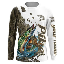 Load image into Gallery viewer, Grass Lake Camo Custom Pike Fishing Long Sleeve Shirts, Pike Tournament Fishing Shirt IPHW7031