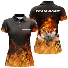 Load image into Gallery viewer, Custom Bowling Shirts For Women, Personalized Flame Bowling Team Jerseys IPHW5165