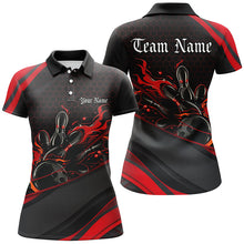 Load image into Gallery viewer, Custom Red Flame Ladies Bowling Shirts, Bowling League Bowling Team Shirts Bowlers Outfit IPHW7269