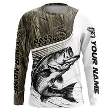 Load image into Gallery viewer, Personalized Largemouth Bass Fishing Camo Long Sleeve Fishing Shirts, Bass Fishing Jerseys IPHW5808