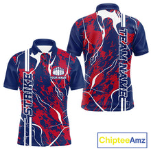 Load image into Gallery viewer, Custom Red,White And Blue Camo Strike Bowling Shirts, Patriotic Men Bowling Team Jerseys IPHW10610