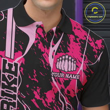 Load image into Gallery viewer, Custom Black And Pink Camo Strike Bowling Shirts Men Bowling Team Jerseys Bowling League IPHW10611