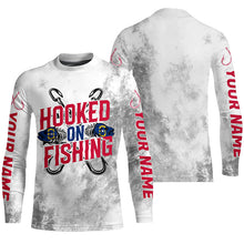 Load image into Gallery viewer, Hooked On Fishing North Carolina Flag Custom Long Sleeve Fishing Shirts For Men And Women IPHW7034