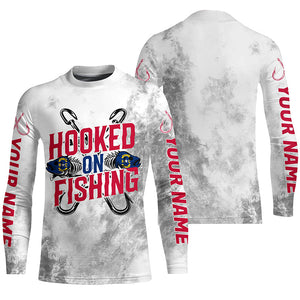 Hooked On Fishing North Carolina Flag Custom Long Sleeve Fishing Shirts For Men And Women IPHW7034