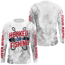 Load image into Gallery viewer, Hooked On Fishing North Carolina Flag Custom Long Sleeve Fishing Shirts For Men And Women IPHW7034