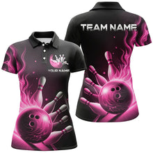 Load image into Gallery viewer, Personalized Pink Flame Bowling Polo Shirts For Men Bowling Team Jerseys Strike Bowling IPHW7291